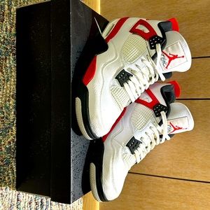 Air Jordan 4 Retro white/fire red - size 13